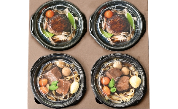 米沢牛 とろとろビーフシチュー&きのこ和風ハンバーグセット
