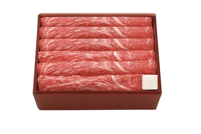 和牛である米沢牛の専門店、黄木のすき焼き用精肉。赤身の部位の詰合せの赤箱。